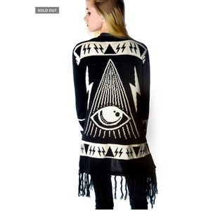 UNIF Psychic Eye Fringe Cardigan